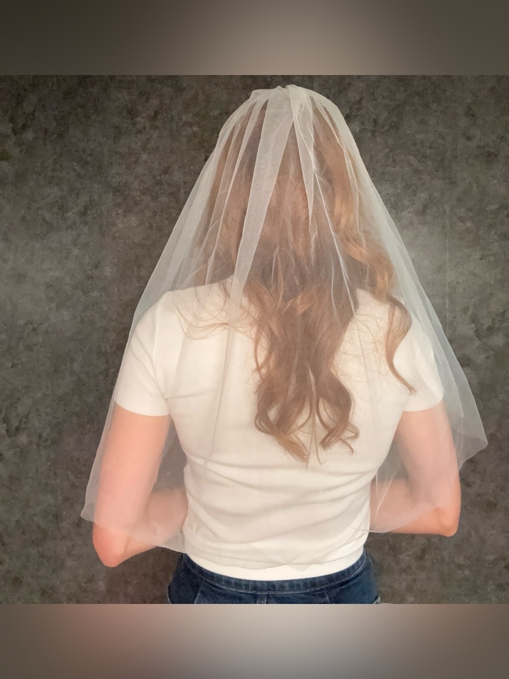 Vintage Elbow Length White Wedding Veil